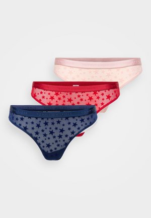 PACKS GIFT THONG 3 PACK  - Siaurikės - preppy navy/foggy pink/red