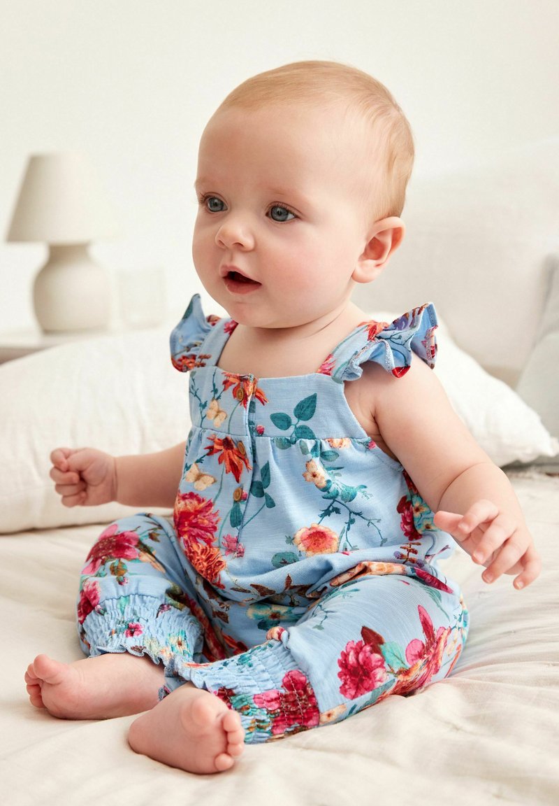 Next BABY JERSEY FRILL SHOULDER ROMPER Jumpsuit blue Zalando