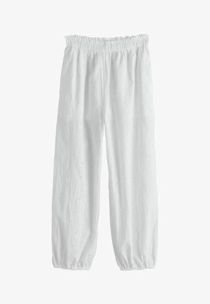 Next, TALL FIT - BRODERIE BALLOON LEG TROUSERS - Pantalon classique - white