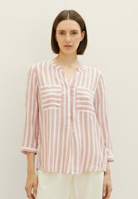 TOM TAILOR Blouse - rose offwhite vertical stripe