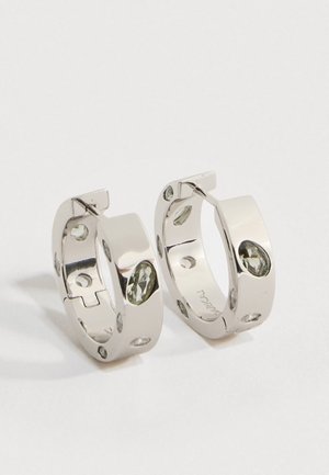 EXO HOOP EARRINGS - Auskarai - white/tourmaline/silver-coloured