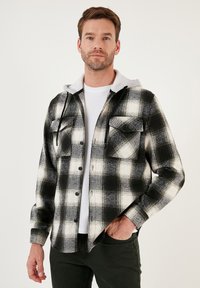 Buratti PLAID PATTERNED DOUBLE POCKET HOODED WINTER - Lahka jakna - khaki anthracite