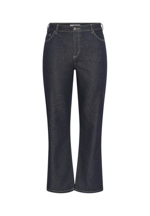 Kaffe Curve, KCFLORA STRAIGHT FULL LENGHT - Slim fit jeans - dark blue unwashed denim