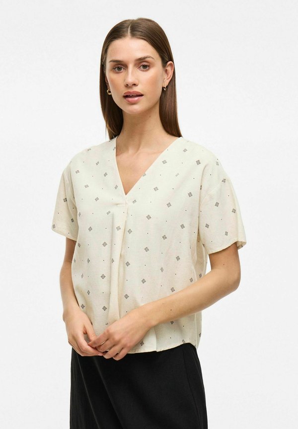 MIT KURZEN ÄRMELN VIPRISILLA - Bluse - super light natural melan