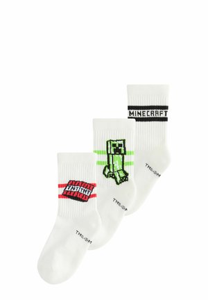 Next, LICENSE CUSHIONED  RICH TIPPED 3 PACK - Strømper - green red black minecraft