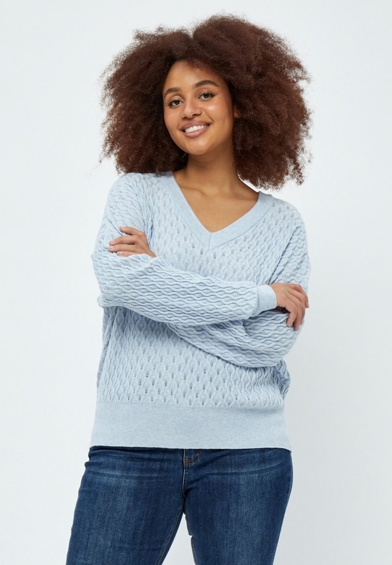 Damen Strickjacken | PEPPERCORN ROSALIA Strickpullover skyway blue melange/hellblau-meliert - AQ22558 Damen Strickjacken | PEPPERCORN ROSALIA Strickpullover skyway blue melange/hellblau-meliert - AQ22558