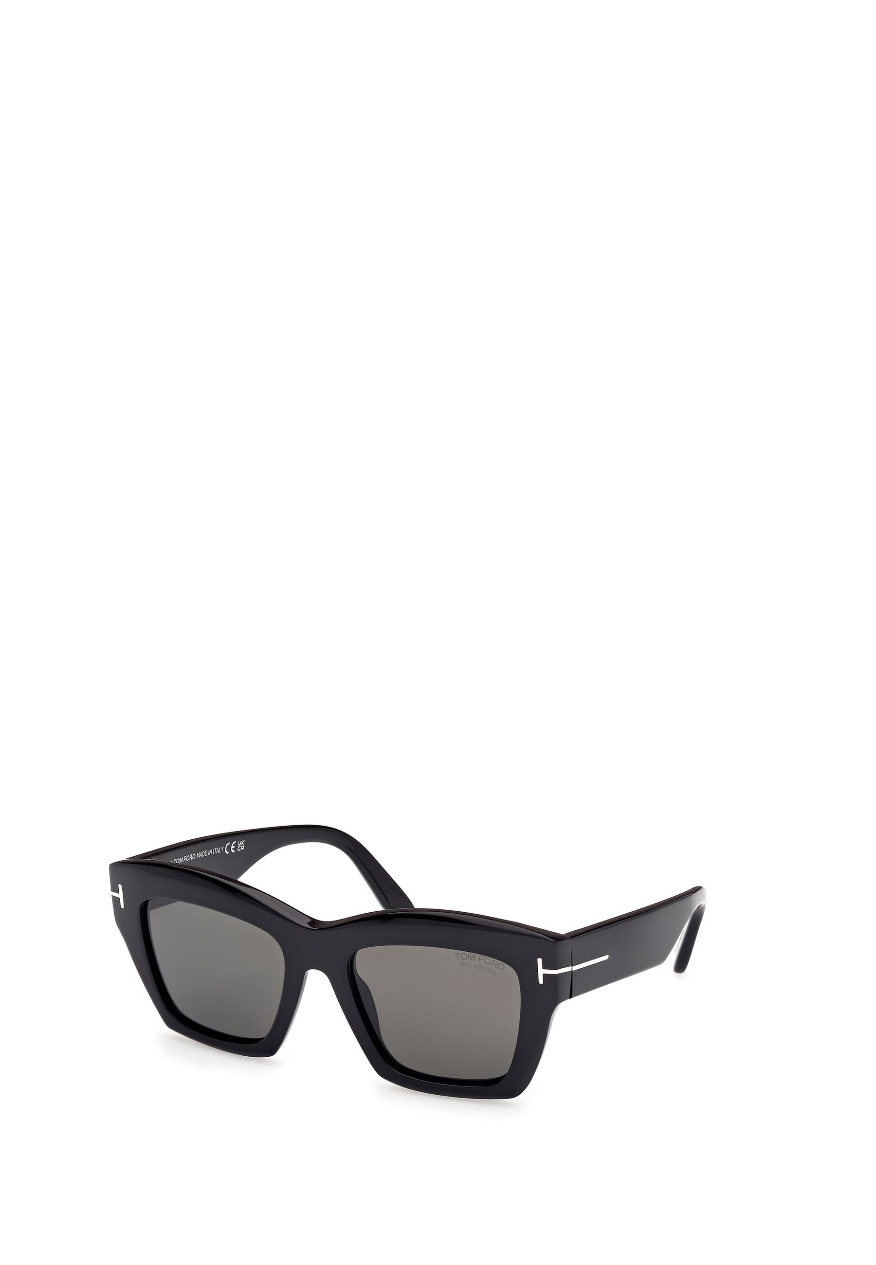 Tom Ford LUNA Sunglasses glossy black smoke gray/black