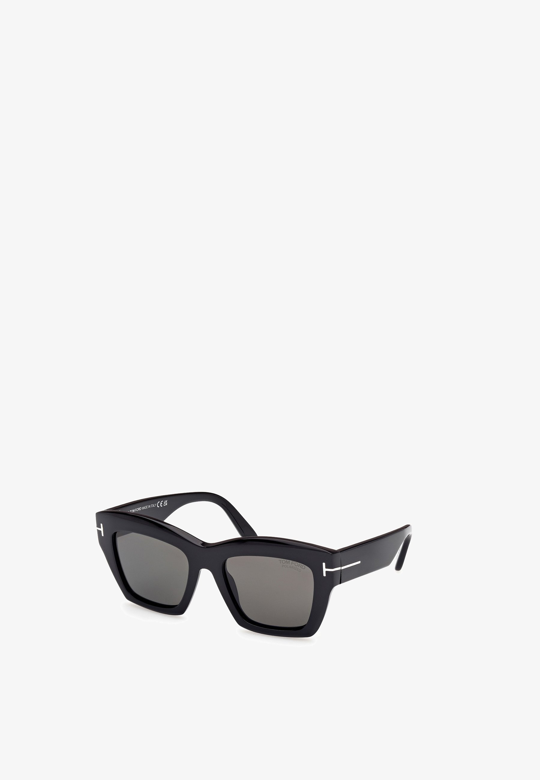 Tom Ford LUNA Sunglasses glossy black smoke gray/black