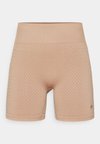 MID RISE SEAMLESS CYCLING SHORTS WITH RIBBED WAISTBAND
 - Tajice - dark brown