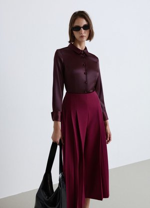 Calliope, CAMICIA TINTA UNITA - Button-down blouse - prugna