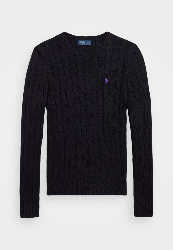 CABLE KNIT COTTON CREWNECK SWEATER - Jumper