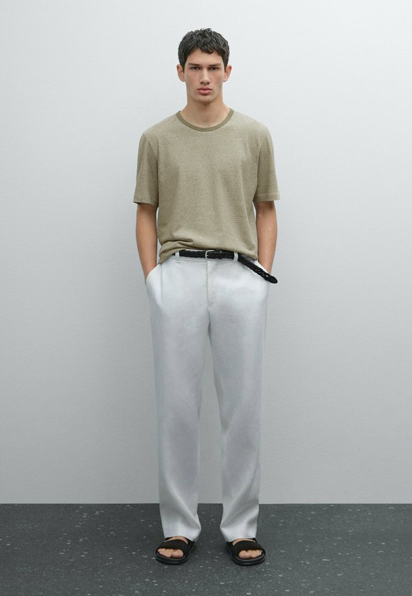 STRIPED - Print T-shirt - khaki3