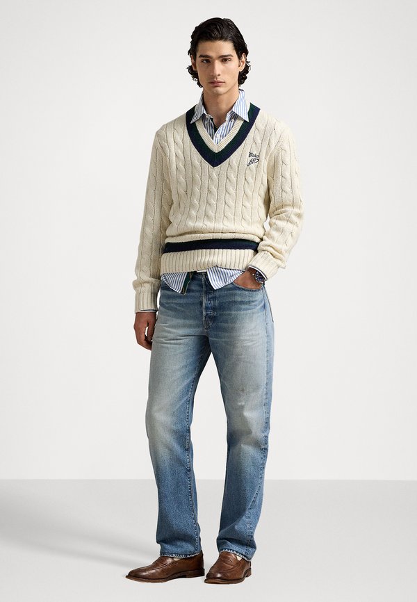 EMBROIDERED CRICKET JUMPER - Jumper - cream combo4