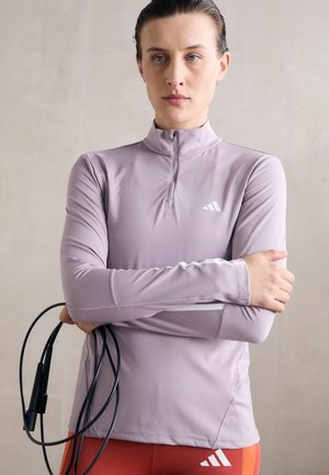 1/4 ZIP - T-shirt à manches longues - preloved fig/white