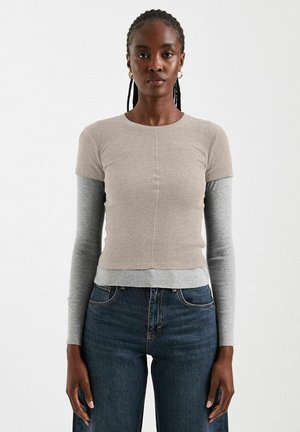 Topshop, T-SHIRT TSBELIA TOP - Langærmet T-shirt - mushroom