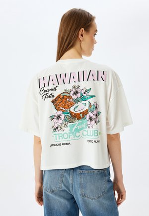 Print T-shirt - beige