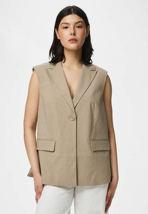 Pieces VEST PCROSA SPLIT - Veste sans manches - greige