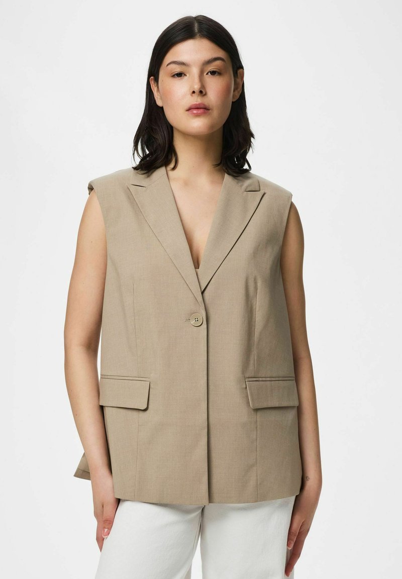 Pieces VEST PCROSA SPLIT - Veste sans manches - greige