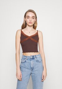 BDG Urban Outfitters CROSS CAMI - Top - chocolate