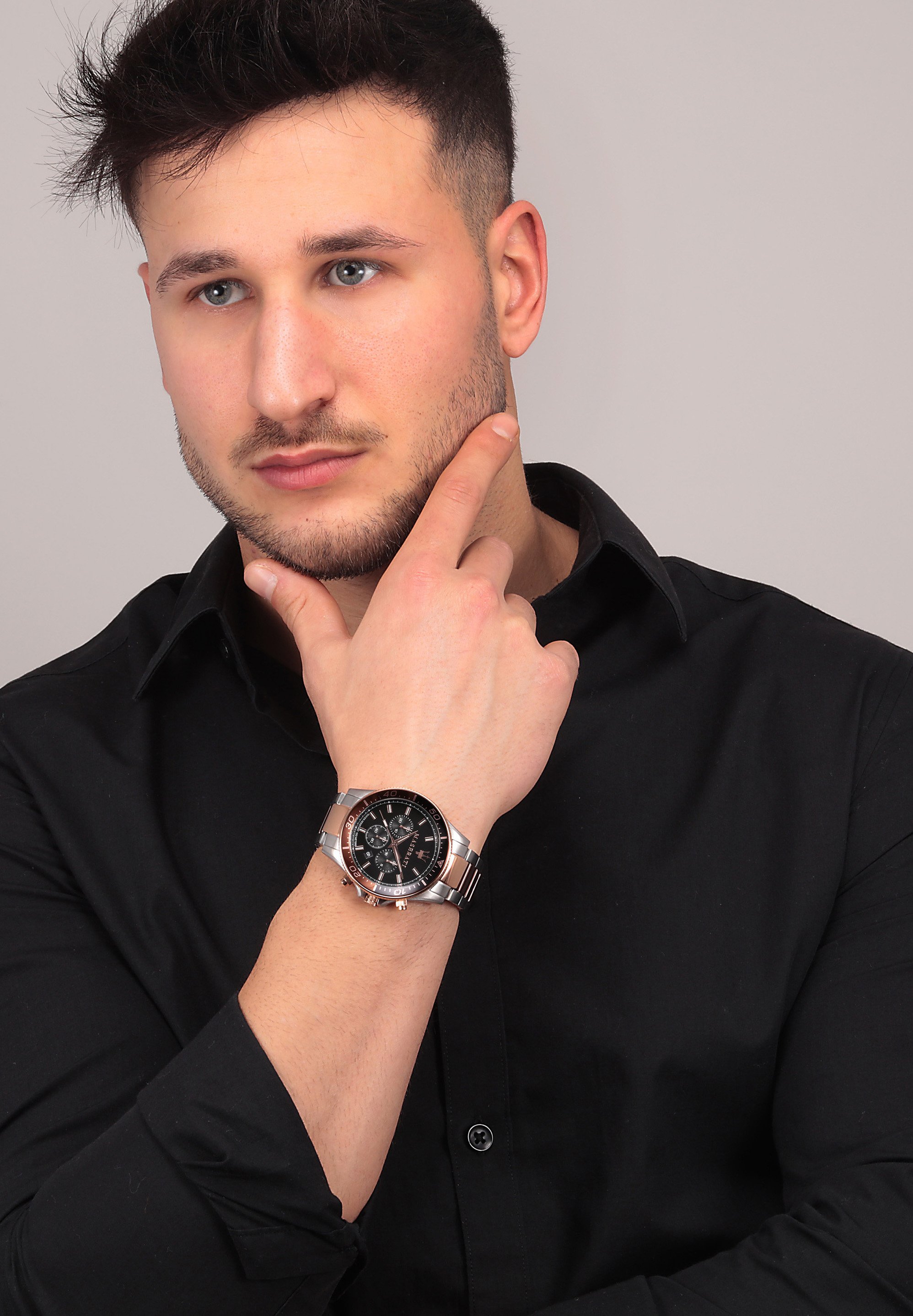 Maserati SFIDA - Chronograph - silber/rose gold/silberfarben 