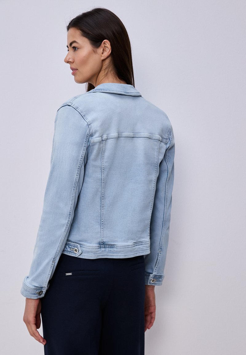 s.Oliver Jeansjas voor dames met steekzakken, klassiek en tijdloos voor dagelijks gebruik, 55Z3, blauw, 40