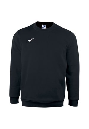 Felpa nera a maniche lunghe con scollo a girocollo, polsini e fondo a coste, con piccolo logo bianco Joma sul petto sinistro e etichetta interna al colletto.