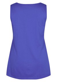 Top viola senza maniche con scollatura tonda. Realizzato in un tessuto morbido e leggero con una vestibilità A-line rilassata e senza cuciture visibili.