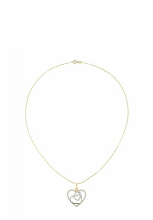 AND CUBIC ZIRCONIA TRIPLE HEART - Collar - yellow gold-coloured