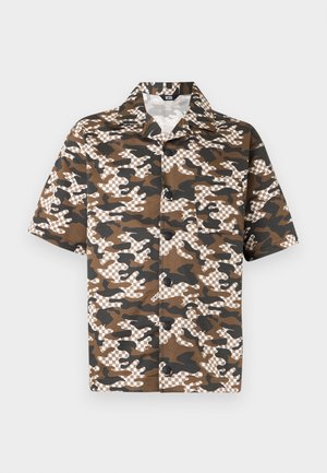 LABEL CHECKED CAMO SHIRT - Πουκάμισο - dark brown/black