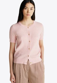 Tommy Hilfiger RICH SHORT SLEEVE  - Strickjacke - heather foggy pink