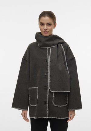 VMGERRY SCARF JACKET - Välikausitakki - dark grey melange