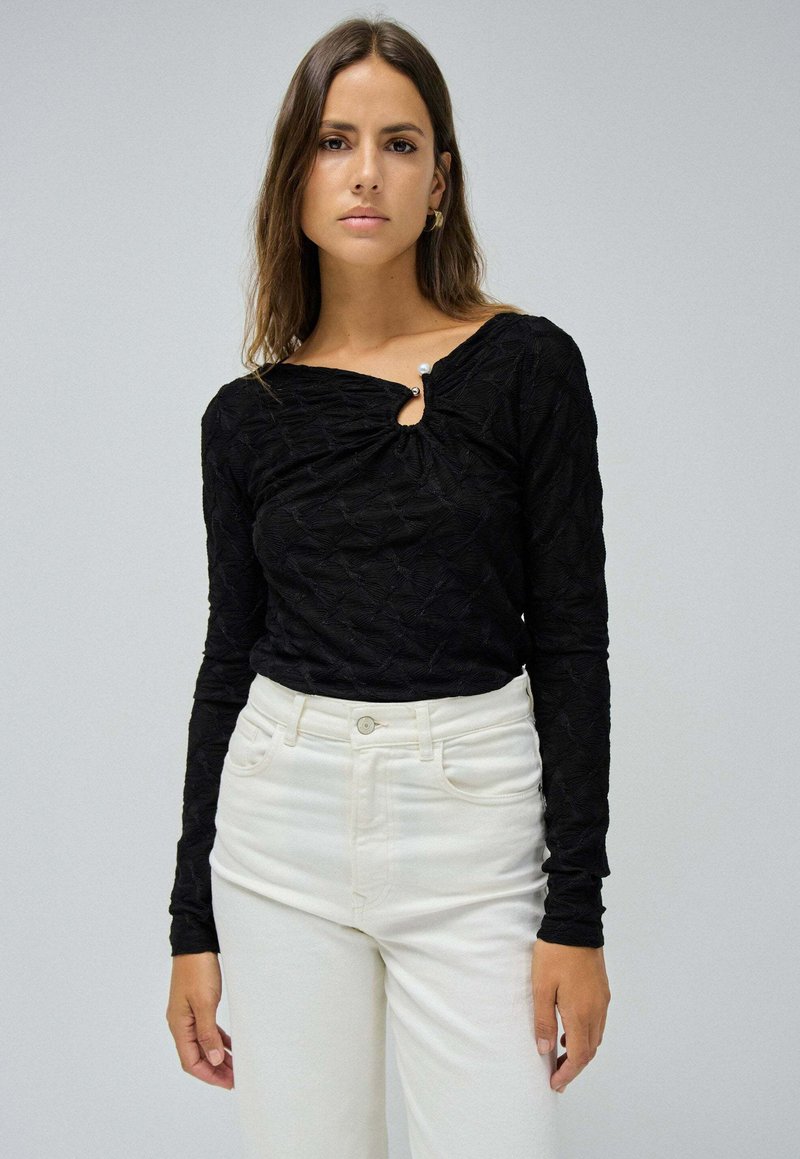 Salsa Jeans LONG-SLEEVE WITH CHEST DETAIL - Blouse - schwarz