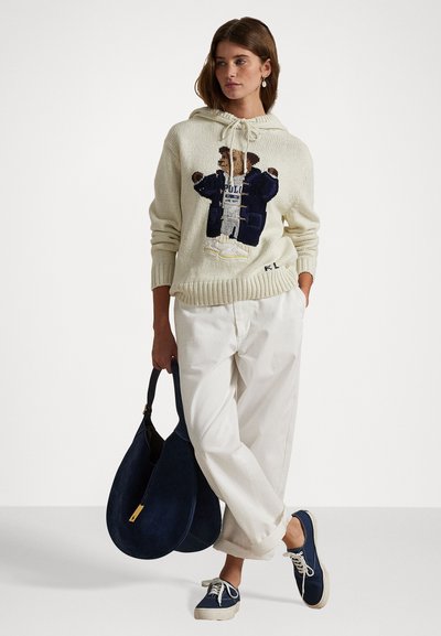 Polo Ralph Lauren POLO BEAR HOODED SWEATER - Hoodie - parchment cream