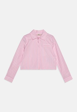 KOGHOLLY MICHELLE STRIPE CROP - Bluza z gumbi - begonia pink/bright white/flame scarlet