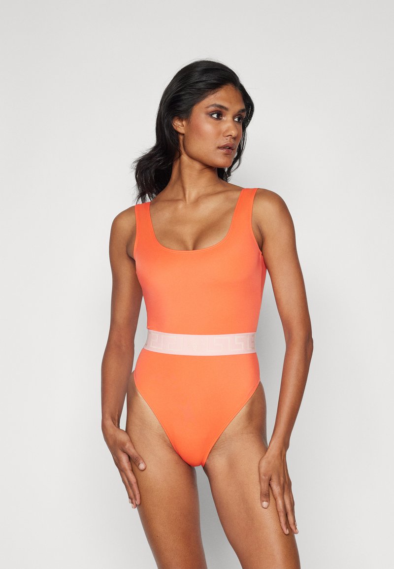 Versace SWIM ONE PIECE NEW LOGO - Peldkostīms - coral/dusty rose/ivory