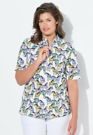 LAURASØN 1/2-ARM STEHKRAGEN - Triko s potiskem - off white