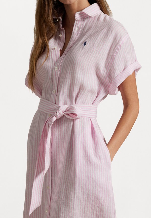 STRIPED LINEN SHORT SLEEVE SHIRTDRESS - Shirt dress3