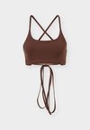 LACE UP STRAP - Μπλούζα - dark brown