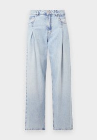 SLOUCHY PLEAT - Wide leg - light/pastel blue