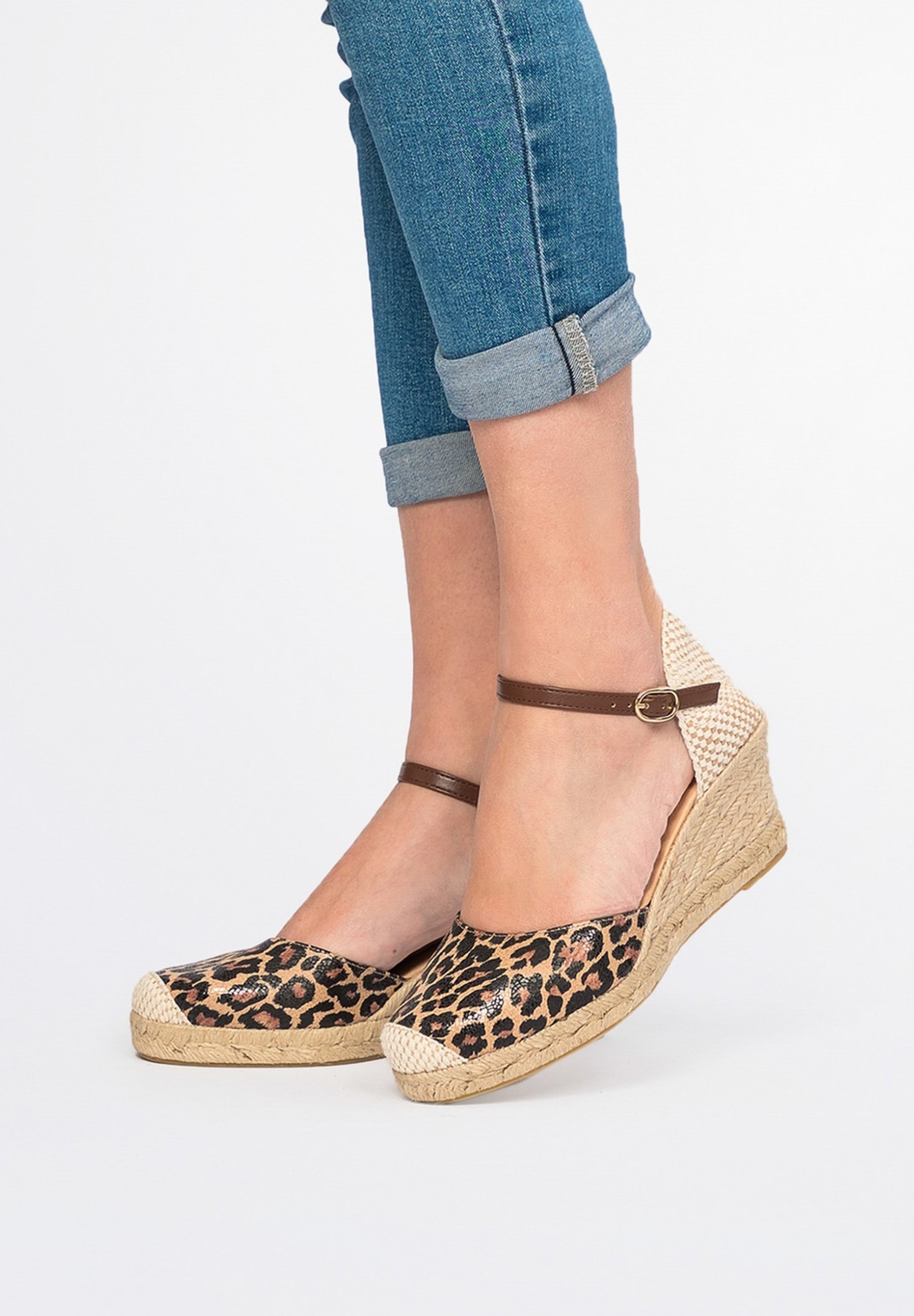 Maria Barcelo MEDIA ESPARTO LEOPARDO - Sandalias con plataforma - leopardo/multicolor  - Zalando.es