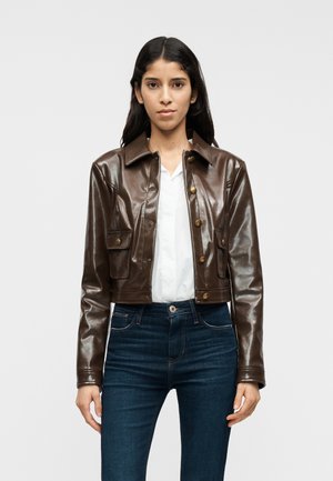 BLANDINE JACKET - Veste en similicuir - dark coffee