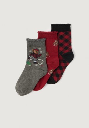 ICE CREW SOCK UNISEX 3 PACK  - Zoknik - grey/red/black