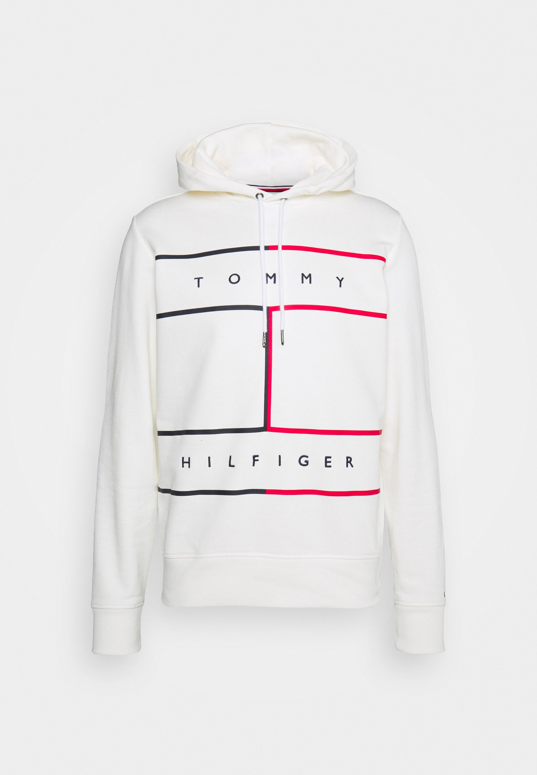 Tommy Jeans Large RWB Flag Hoody - Ecru - Medium - 100% Cotton - Men's