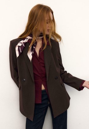 STRIPED - Kurzmantel - mottled brown