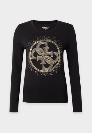 Guess, ROUND LOGO - Блуза с дълги ръкави - jet black