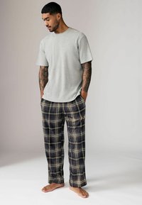 Next SHORT SLEEVE SET - REGULAR FIT - Nachtwäsche Set - brown grey check