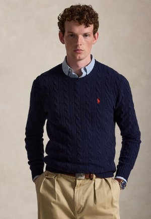 Polo Ralph Lauren CABLE-KNIT WOOL-CASHMERE SWEATER - Striktrøje - hunter navy