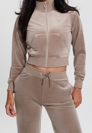 Felpa con zip - brown