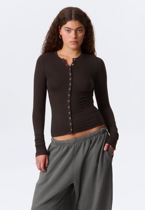 Vesta na kopčanje - dark brown