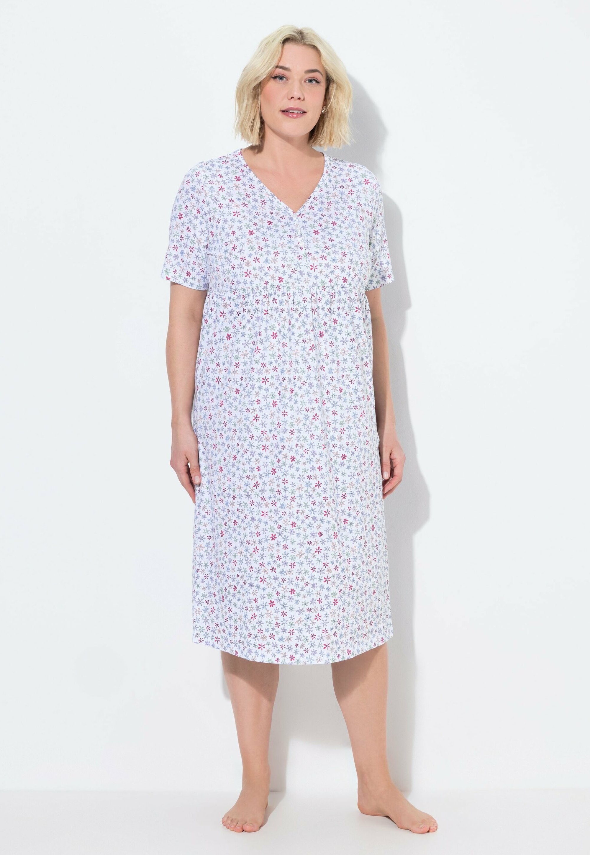 Ulla Popken FLORAL SHORT SLEEVE Chemise de nuit Nuisette